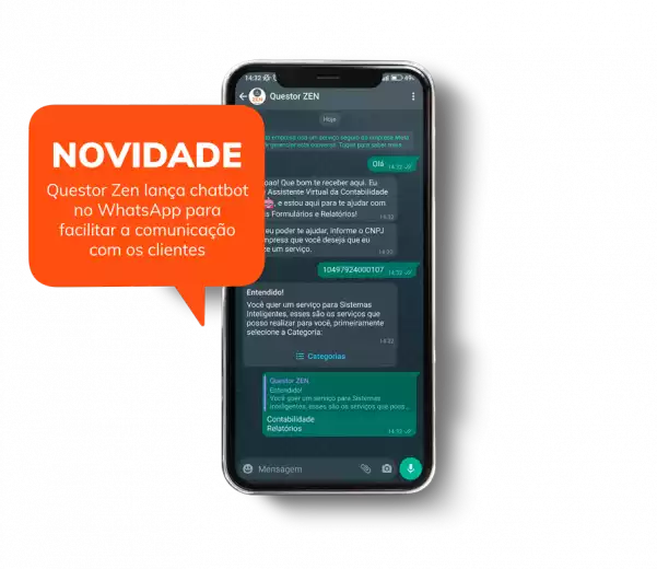 Chatbot no celular Questor Zen